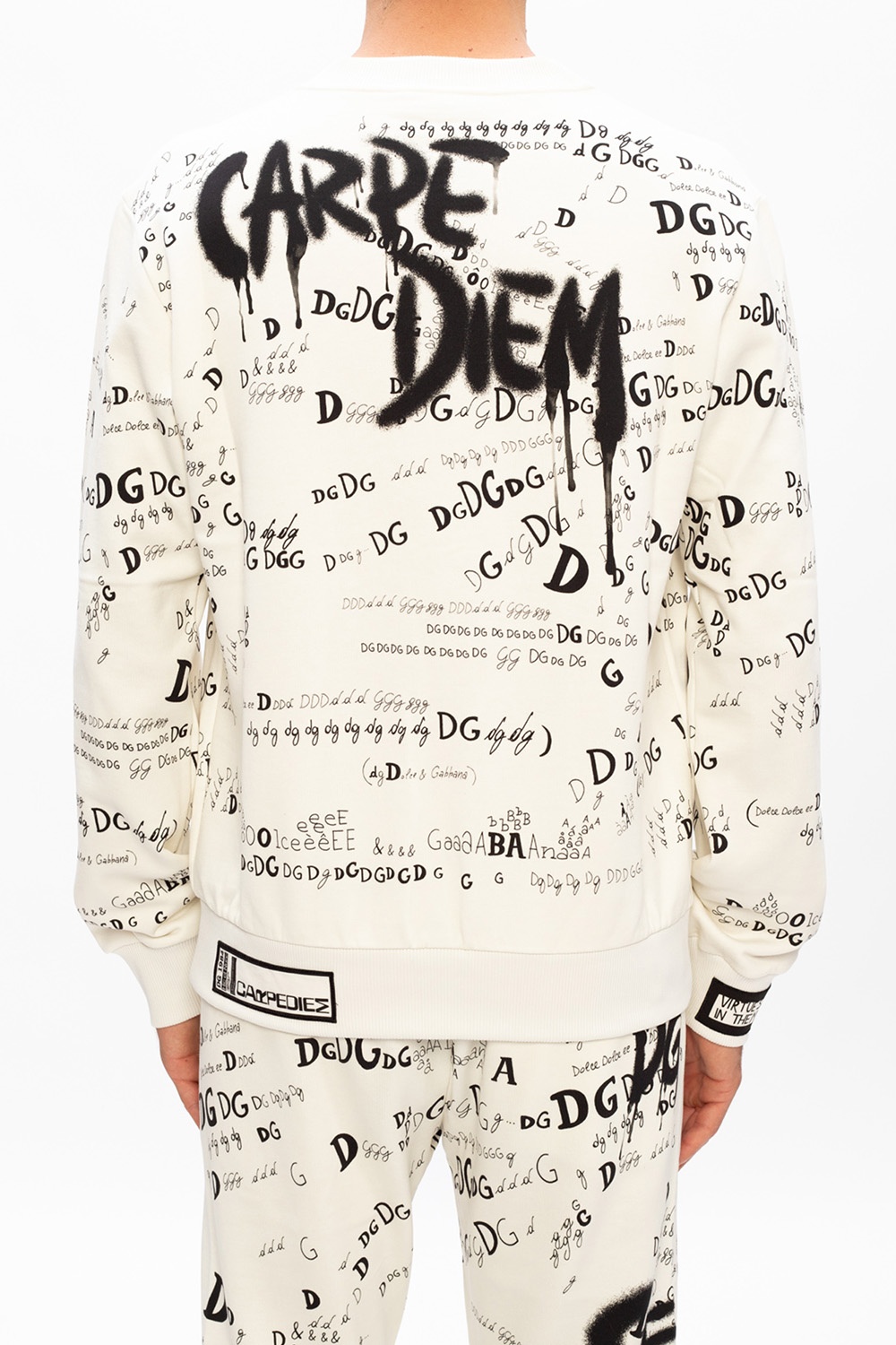 Cream Patterned sweatshirt Dolce & Gabbana